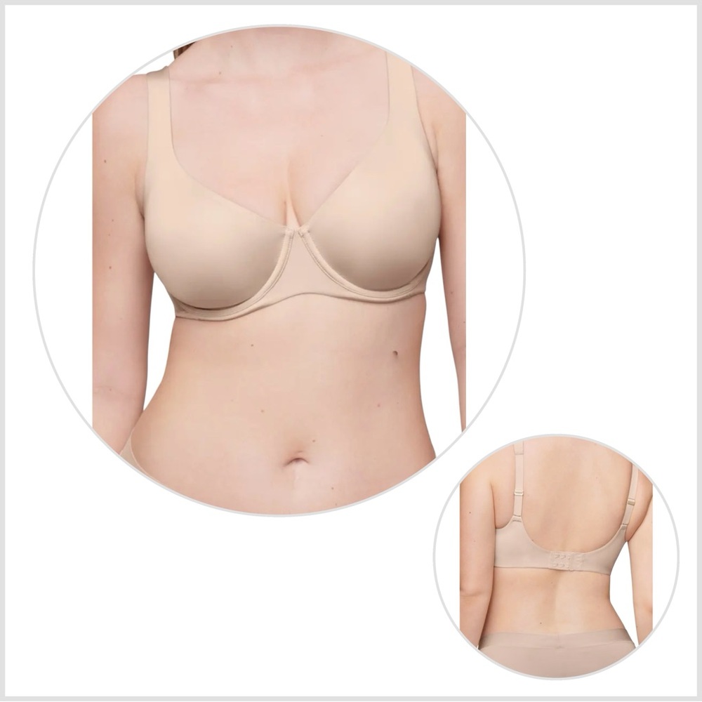 CUUP | The Scoop Underwire Microfiber Bra Nude Sand Beige Size 38E (DD)